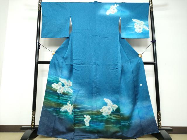 平和屋着物●訪問着　作家物　辻が花　暈し染め　金通し地　正絹　逸品　DABK0378ud
