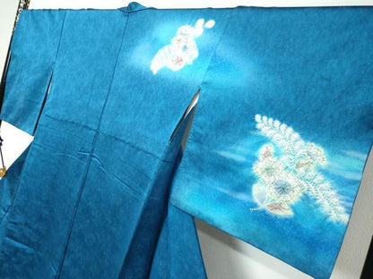 平和屋着物●訪問着　作家物　辻が花　暈し染め　金通し地　正絹　逸品　DABK0378ud