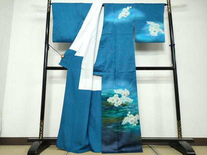 平和屋着物●訪問着　作家物　辻が花　暈し染め　金通し地　正絹　逸品　DABK0378ud
