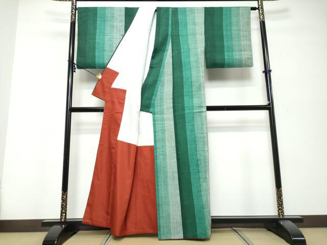 平和屋着物●上質な紬　間道　正絹　逸品　DABK0379ud