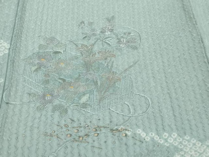 平和屋着物●中国三大刺繍　スワトウ刺繍　汕頭刺繍　総刺繍　訪問着　絞り　文箱花文　金彩　正絹　逸品　DABK0381ud
