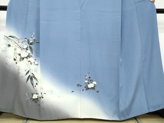 平和屋着物●訪問着　草花文　暈し染め　金彩　鈴乃屋扱い　正絹　逸品　DABK0390ud