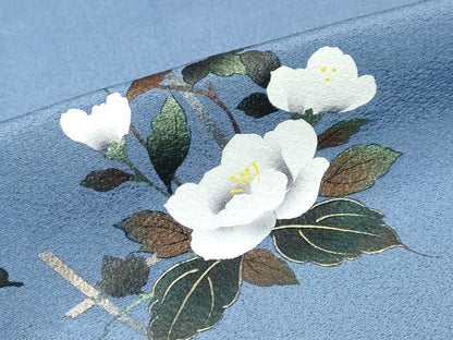 平和屋着物●訪問着　草花文　暈し染め　金彩　鈴乃屋扱い　正絹　逸品　DABK0390ud