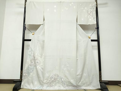 平和屋着物●中国三大刺繍　相良刺繍　総刺繍　訪問着　吉祥洋花文　金糸　正絹　逸品　DABK0397ud