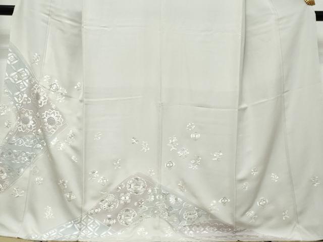 平和屋着物●中国三大刺繍　相良刺繍　総刺繍　訪問着　吉祥洋花文　金糸　正絹　逸品　DABK0397ud