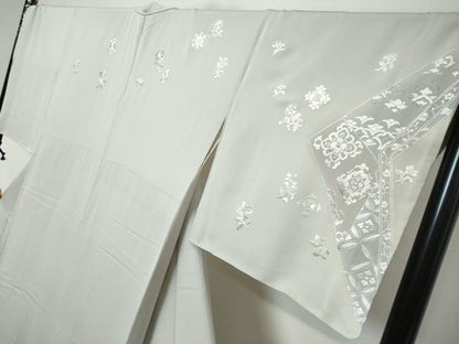 平和屋着物●中国三大刺繍　相良刺繍　総刺繍　訪問着　吉祥洋花文　金糸　正絹　逸品　DABK0397ud