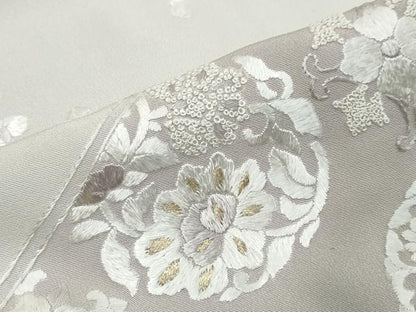 平和屋着物●中国三大刺繍　相良刺繍　総刺繍　訪問着　吉祥洋花文　金糸　正絹　逸品　DABK0397ud