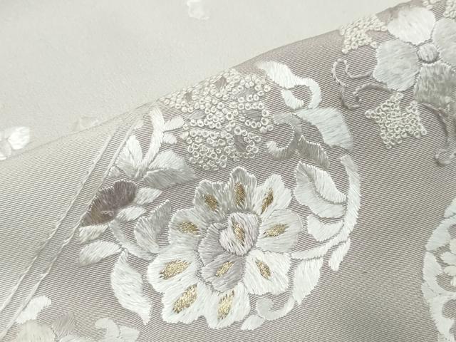 平和屋着物●中国三大刺繍　相良刺繍　総刺繍　訪問着　吉祥洋花文　金糸　正絹　逸品　DABK0397ud