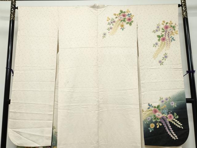 平和屋着物●豪華振袖　辻が花　暈し染め　金通し地　正絹　逸品　DABK0403ud