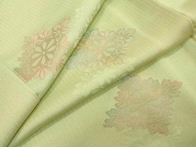 平和屋着物▼上質な小紋　地紋起こし　花菱文　正絹　逸品　DABK0410ud