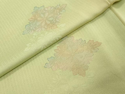 平和屋着物▼上質な小紋　地紋起こし　花菱文　正絹　逸品　DABK0410ud
