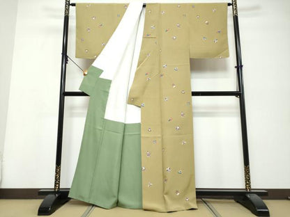 平和屋着物●上質な小紋　玩具文　正絹　逸品　DABK0411ud