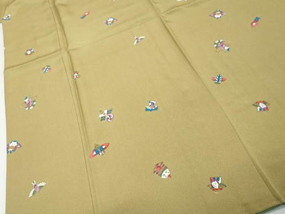 平和屋着物●上質な小紋　玩具文　正絹　逸品　DABK0411ud