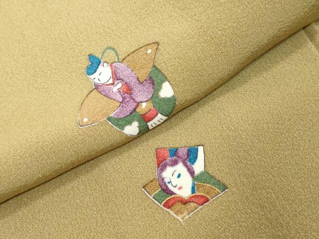平和屋着物●上質な小紋　玩具文　正絹　逸品　DABK0411ud