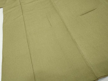 平和屋着物●染師　故・山代谷隆　色無地　青丹色　正絹　逸品　DABK0413ud