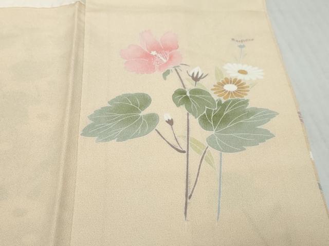 平和屋着物●訪問着　友禅　花蝶文　暈し染め　正絹　逸品　DABK0418ud