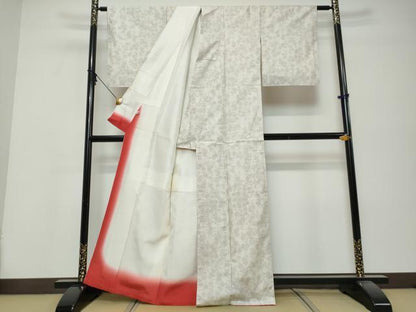 平和屋着物●本場大島紬　白大島　7マルキ　枝梅文　やまと誂製　正絹　逸品　未使用　DABK0422ud