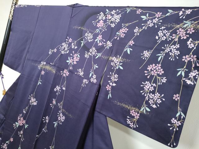 平和屋着物●訪問着　流水御所車草花文　暈し染め　金彩　やまと誂製　正絹　逸品　DABK0424ud