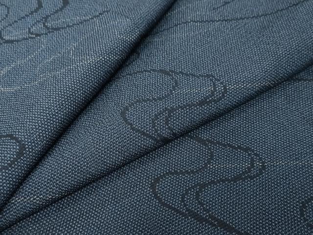平和屋着物●本塩沢　流水文　正絹　逸品　DABK0427ud