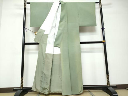 平和屋着物●染色作家　斉藤三才　小紋　霞文　暈し染め　正絹　逸品　DABK0430ud