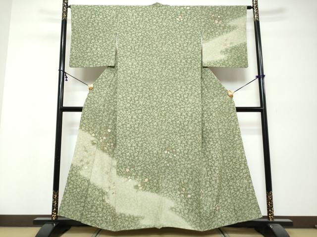 平和屋着物●訪問着　駒刺繍　宝尽くし文　暈し染め　金彩　正絹　逸品　DABK0433ud