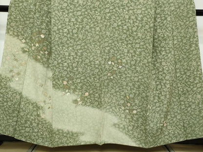 平和屋着物●訪問着　駒刺繍　宝尽くし文　暈し染め　金彩　正絹　逸品　DABK0433ud