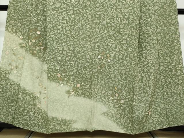 平和屋着物●訪問着　駒刺繍　宝尽くし文　暈し染め　金彩　正絹　逸品　DABK0433ud