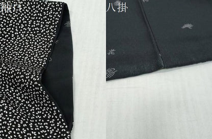 平和屋着物●訪問着　作家物　舞桜文　黒地　三越扱い　正絹　逸品　DABK0434ud