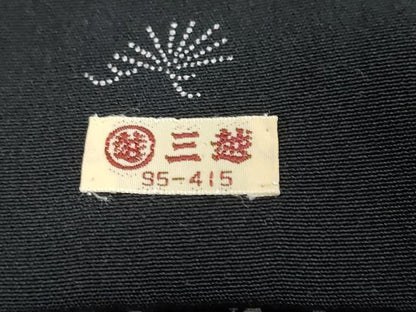 平和屋着物●訪問着　作家物　舞桜文　黒地　三越扱い　正絹　逸品　DABK0434ud