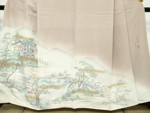 平和屋着物●訪問着　作家物　手描き　光悦寺住室　暈し染め　金彩　正絹　逸品　未使用　DABK0441ud