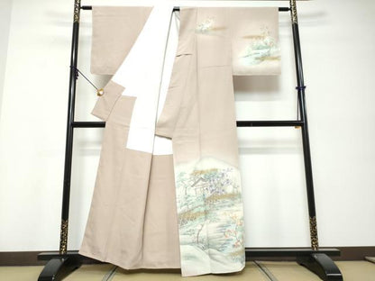 平和屋着物●訪問着　作家物　手描き　光悦寺住室　暈し染め　金彩　正絹　逸品　未使用　DABK0441ud