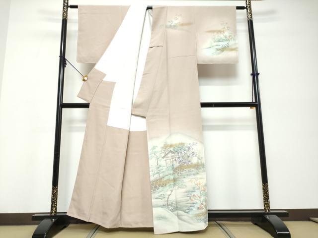 平和屋着物●訪問着　作家物　手描き　光悦寺住室　暈し染め　金彩　正絹　逸品　未使用　DABK0441ud