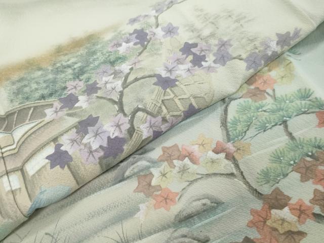 平和屋着物●訪問着　作家物　手描き　光悦寺住室　暈し染め　金彩　正絹　逸品　未使用　DABK0441ud