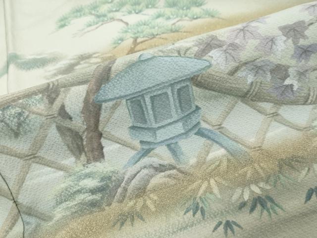 平和屋着物●訪問着　作家物　手描き　光悦寺住室　暈し染め　金彩　正絹　逸品　未使用　DABK0441ud