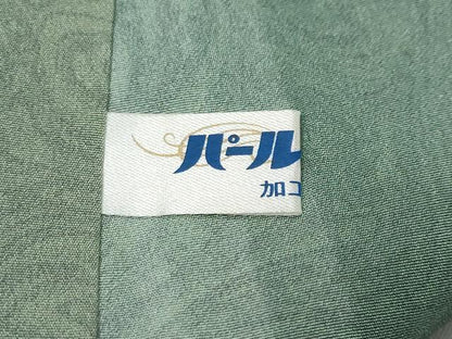 平和屋着物▼上質な小紋　紬地　型染め　草花間道　正絹　逸品　DABK0443ud