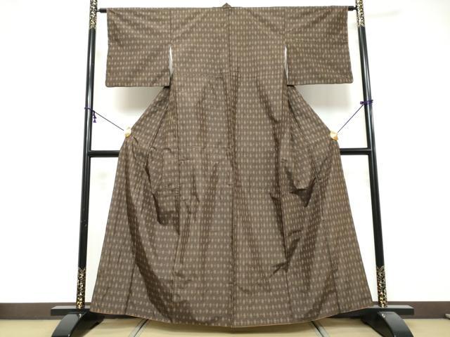 平和屋着物●上質な紬　抽象文様　正絹　逸品　DABK0445ud