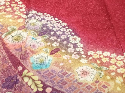 平和屋着物●豪華振袖　辻が花　暈し染め　金彩　金通し地　京都きもの友禅扱い　正絹　逸品　DABK0458ud