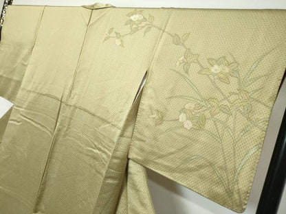平和屋着物●訪問着　草花文　正絹　逸品　DABK0459ud
