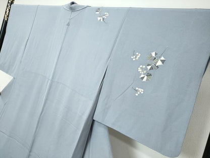 平和屋着物●本加賀友禅作家　鶴見保次　訪問着　南天文　正絹　逸品　DABK0462ud