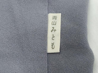 平和屋着物●青山みとも　訪問着　竹屋町刺繍　色紙立波松文　金彩　正絹　逸品　DABK0463ud