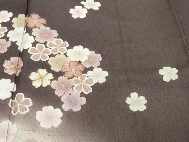平和屋着物●訪問着　駒刺繍　舞花文　暈し染め　鈴乃屋扱い　正絹　逸品　DABK0471ud