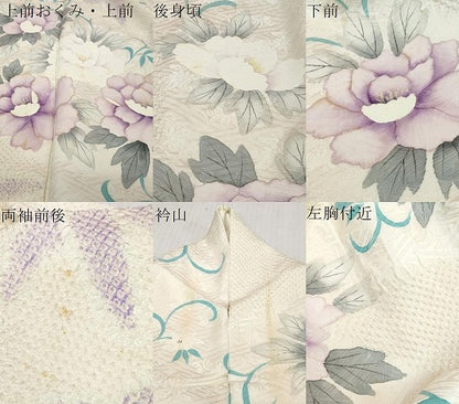 平和屋着物●豪華振袖　絞り　手描き　舞花文　正絹　逸品　DABK0475ud