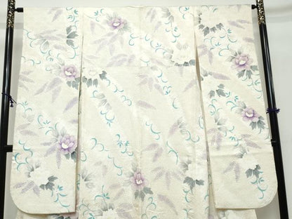 平和屋着物●豪華振袖　絞り　手描き　舞花文　正絹　逸品　DABK0475ud