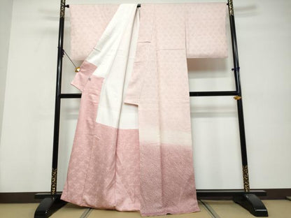 平和屋着物●色留訪問着　総絞り　霞文　正絹　逸品　DABK0484ud