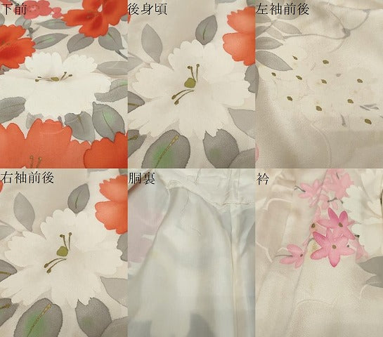平和屋着物●豪華振袖　草花文　金彩　正絹　逸品　DABK0485ud