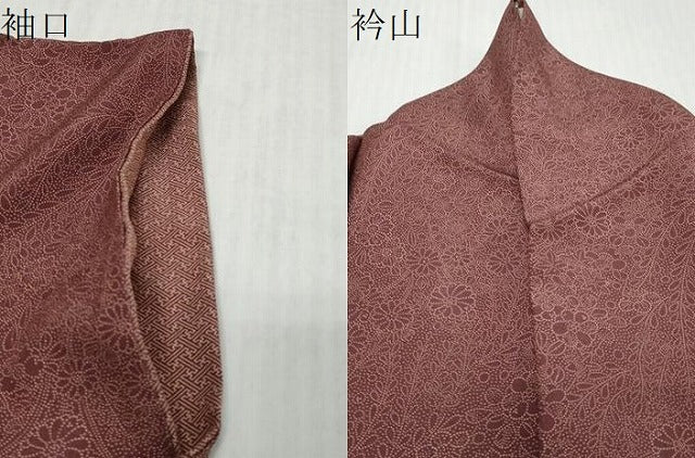 平和屋着物●江戸小紋　草花文　正絹　逸品　DABK0488ud