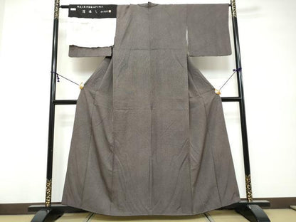 平和屋着物●伝統工芸師　服部光擴　江戸小紋　角通し　箔通し　反端付き　正絹　逸品　DABK0507ud