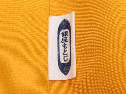 平和屋着物●銀座もとじ　男性　長襦袢　無双仕立て　プラチナボーイ　金茶色　五泉　反端付き　たとう紙付き　正絹　逸品　DABK0509ud