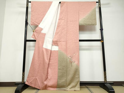 平和屋着物●中国三大刺繍　相良刺繍　訪問着　辻が花　暈し染め　正絹　逸品　DABK0513ud