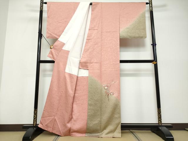 平和屋着物●中国三大刺繍　相良刺繍　訪問着　辻が花　暈し染め　正絹　逸品　DABK0513ud